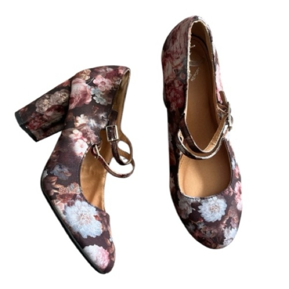 REPORT ‘Lolly’ Floral Double Strap Mary Jane Style Heels Size 7 Women’s Party
